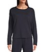Eileen Fisher Brushed Terry Round Neck Long Sleeve Top - Image 1