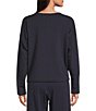 Eileen Fisher Brushed Terry Round Neck Long Sleeve Top - Image 2
