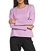 Eileen Fisher Brushed Terry Round Neck Long Sleeve Top - Image 1