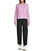 Eileen Fisher Brushed Terry Round Neck Long Sleeve Top - Image 3
