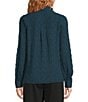 Eileen Fisher Bubble Jacquard Point Collar Long Sleeve Button Front Top, Color:Alpine - Image 2
