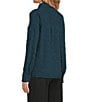 Eileen Fisher Bubble Jacquard Point Collar Long Sleeve Button Front Top, Color:Alpine - Image 4