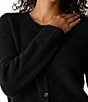 Eileen Fisher Cashmere Silk Bliss Crew Neck Long Sleeve Button-Front Cardigan - Image 4
