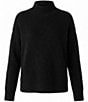 Eileen Fisher Cashmere Silk Bliss Turtleneck Long Sleeve Boxy Top - Image 5