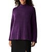 Eileen Fisher Cashmere Silk Bliss Turtleneck Long Sleeve Boxy Top - Image 6