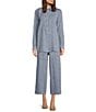 Color:Chambray - Image 3 - Chambray Organic Linen Yarn-Dyed Wide-Leg Pull-On Ankle Pants