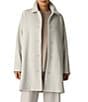Eileen Fisher Classic Wool Collar Long Sleeve Button Front Coat, Color:Seasalt - Image 1