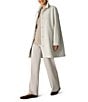 Eileen Fisher Classic Wool Collar Long Sleeve Button Front Coat, Color:Seasalt - Image 3