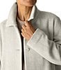 Eileen Fisher Classic Wool Collar Long Sleeve Button Front Coat, Color:Seasalt - Image 4