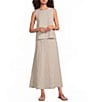 Eileen Fisher Coordinating Organic Linen Round Neck Sleeveless Tank - Image 3