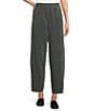 Eileen Fisher Organic Cotton Corduroy Mid-Rise Lantern Ankle Pants, Color:Everglade - Image 1