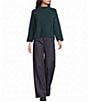Eileen Fisher Cotton Stretch Denim Wide Leg Trouser Pants - Image 3