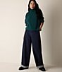 Eileen Fisher Cotton Stretch Denim Wide Leg Trouser Pants - Image 5