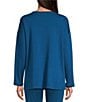 Eileen Fisher Cozy Brushed Terry Round Neck Long Sleeve Box Top - Image 2