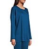 Eileen Fisher Cozy Brushed Terry Round Neck Long Sleeve Box Top - Image 3