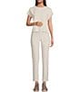 Eileen Fisher Washable Stretch Crepe Slim Leg Ankle Pants, Color:Bone - Image 3