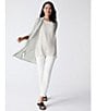 Eileen Fisher Washable Stretch Crepe Slim Leg Ankle Pants, Color:Bone - Image 4