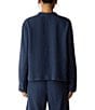 Eileen Fisher Crinkle Doubleweave Mandarin Collar Long Sleeve Jacket - Image 2