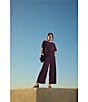 Eileen Fisher Crinkle Texture Wide Leg Ankle Pants, Color:Blackberry - Image 4