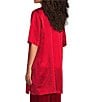 Eileen Fisher Crinkle Textured Satin Round Neck Elbow Sleeve Tunic - Image 3