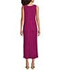 Eileen Fisher Crushed Silk V-Neck Sleeveless Midi Dress, Color:Sangria - Image 2