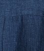 Color:Atlantis - Image 6 - Delave Organic Linen Point Collar Long Sleeve Button Front Classic Shirt