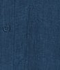 Color:Atlantis - Image 5 - Delave Organic Linen Point Collar Long Sleeve Button Front Shirt Dress