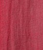 Color:Geranium - Image 4 - Delave Organic Linen Round Neck Elbow Sleeve Cropped Poncho