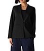 Eileen Fisher Double Knit Long Sleeve One-Button Shaped Blazer - Image 1