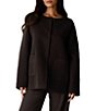 Eileen Fisher Doubleface Wool Cloud Round Neck Long Sleeve Button-Front Coat - Image 1