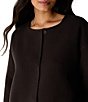 Eileen Fisher Doubleface Wool Cloud Round Neck Long Sleeve Button-Front Coat - Image 3