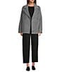 Eileen Fisher Doublefaced Wool Cloud Notch Lapel Long Sleeve Trench Coat, Color:Ash - Image 3