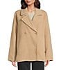 Eileen Fisher Doublefaced Wool Cloud Notch Lapel Long Sleeve Trench Coat, Color:Biscuit - Image 1