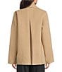 Eileen Fisher Doublefaced Wool Cloud Notch Lapel Long Sleeve Trench Coat, Color:Biscuit - Image 2