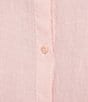 Color:Crystal Pink - Image 4 - Dyed Handkerchief Linen Point Collar Long Sleeve Button-Front Shirt