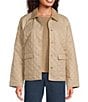 Eileen Fisher Eggshell Recycled Nylon Point Collar Long Sleeve Jacket, Color:Biscuit - Image 1