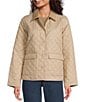 Eileen Fisher Eggshell Recycled Nylon Point Collar Long Sleeve Jacket, Color:Biscuit - Image 2