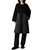Eileen Fisher Eggshell Recycled Nylon Stand Collar Long Sleeve Coat - Image 1