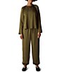 Eileen Fisher Elastic Waist Drawstring Pull-On Ankle Jogger Pants - Image 3
