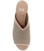 Color:Gold - Image 5 - Fave Stretch Shimmer Fabric Block Heel Sandals