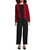 Eileen Fisher Felted Wool Notch Lapel Long Sleeve Cardigan, Color:Ruby - Image 3