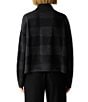 Eileen Fisher Fine Merino Check Wool Ribbed Turtleneck Long Sleeve Sweater - Image 2