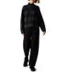 Eileen Fisher Fine Merino Check Wool Ribbed Turtleneck Long Sleeve Sweater - Image 3