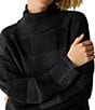 Eileen Fisher Fine Merino Check Wool Ribbed Turtleneck Long Sleeve Sweater - Image 4