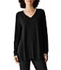 Eileen Fisher Fine Stretch Jersey Knit V-Neck Long Sleeve Tunic - Image 1