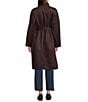 Eileen Fisher Fluid Wool High Collar Long Sleeve Tie Waist Coat, Color:Casis - Image 3