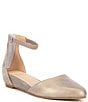 Color:Platino - Image 1 - Ingle Metallic Suede Ankle Strap Wedge Pumps