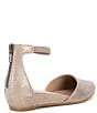 Color:Platino - Image 2 - Ingle Metallic Suede Ankle Strap Wedge Pumps
