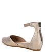 Color:Platino - Image 3 - Ingle Metallic Suede Ankle Strap Wedge Pumps