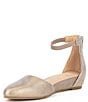Color:Platino - Image 4 - Ingle Metallic Suede Ankle Strap Wedge Pumps